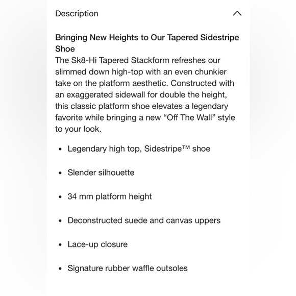 Vans Sk8 Hi Tapered Stackform black womans 5.5 - Picture 2 of 10